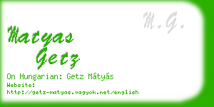 matyas getz business card